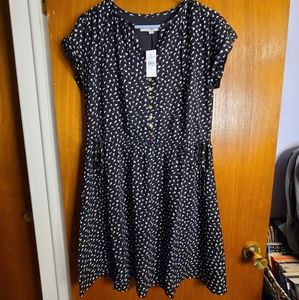 NWT LOFT Floral Side Tie Dolman Dress XS